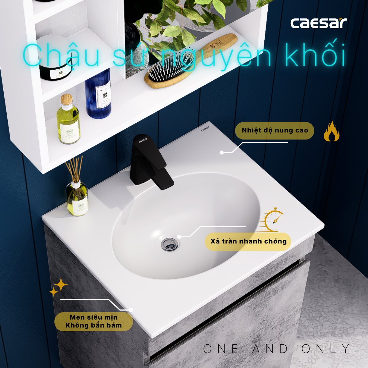 Lavabo kết hợp tủ treo Caesar L5022/EH05022ASV