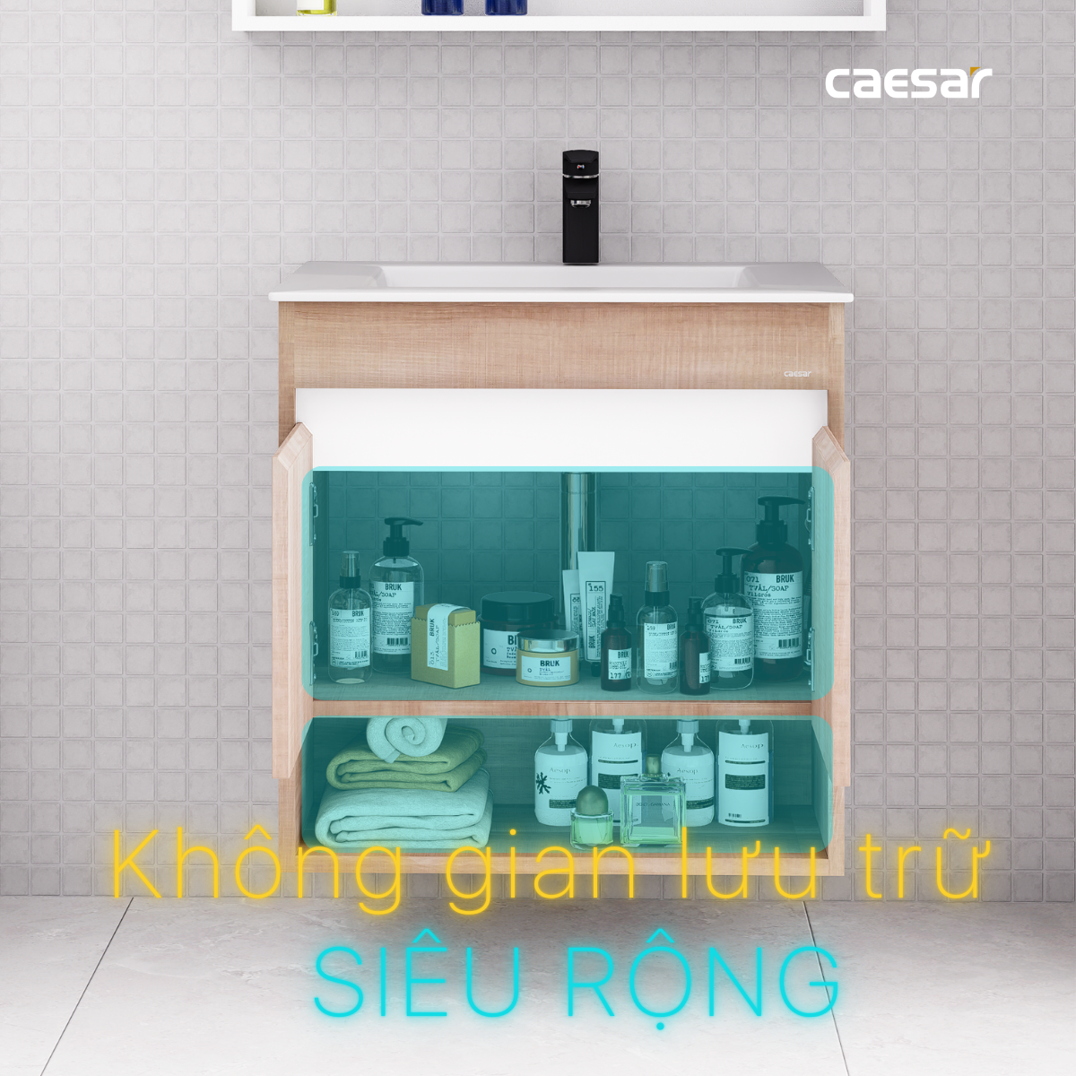 Lavabo kết hợp tủ treo Caesar LF5030/EH15030AW7V