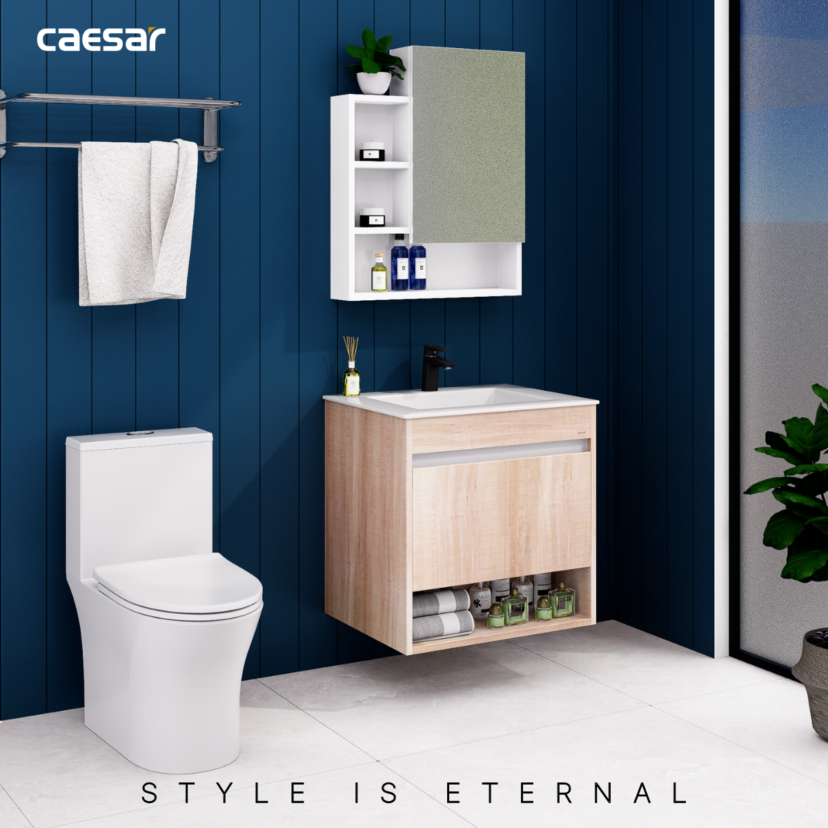 Lavabo kết hợp tủ treo Caesar LF5030/EH15030AW7V