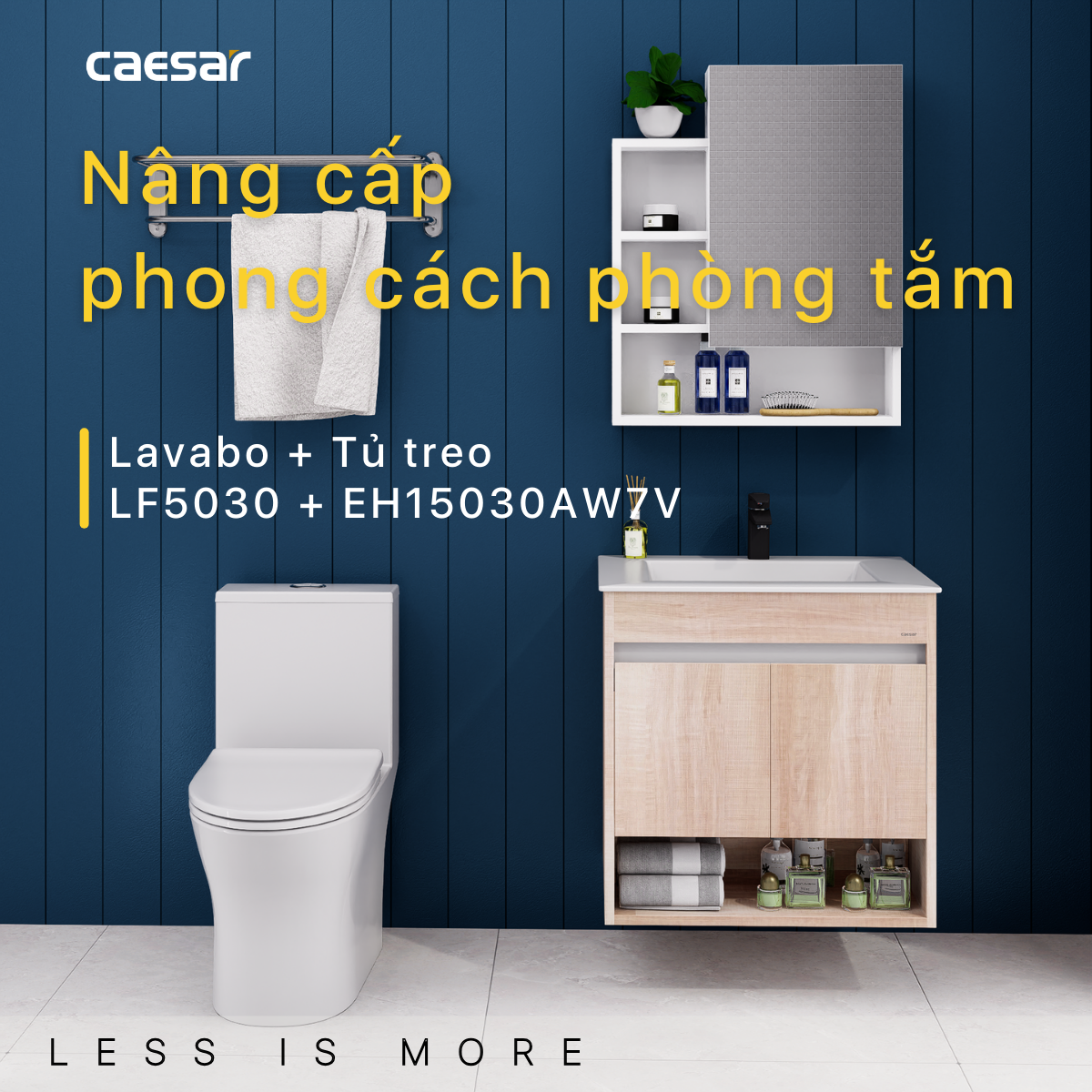 Lavabo kết hợp tủ treo Caesar LF5030/EH15030AW7V