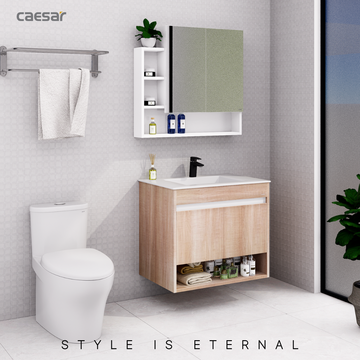 Lavabo kết hợp tủ treo Caesar LF5032/EH15032AW7V