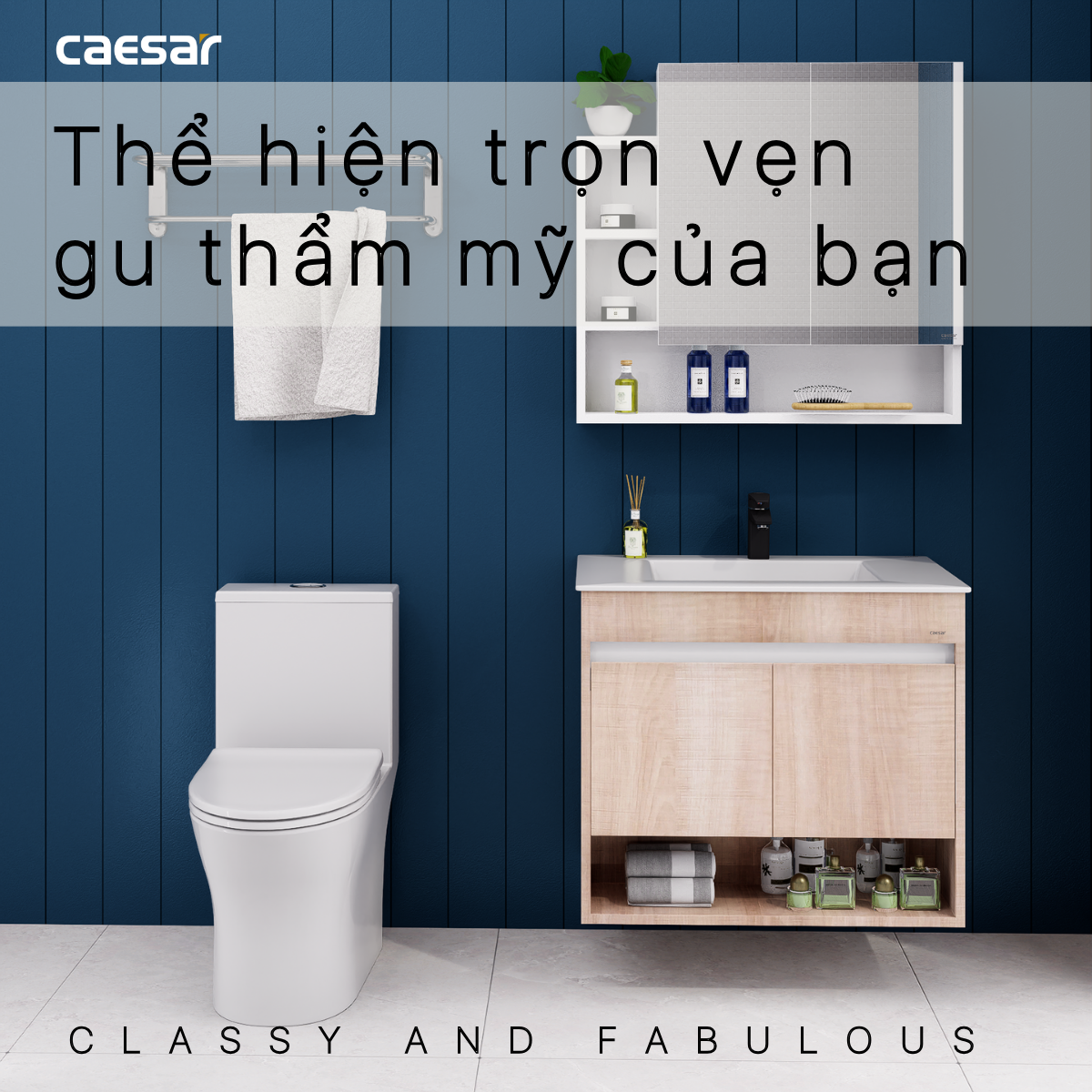 Lavabo kết hợp tủ treo Caesar LF5032/EH15032AW7V