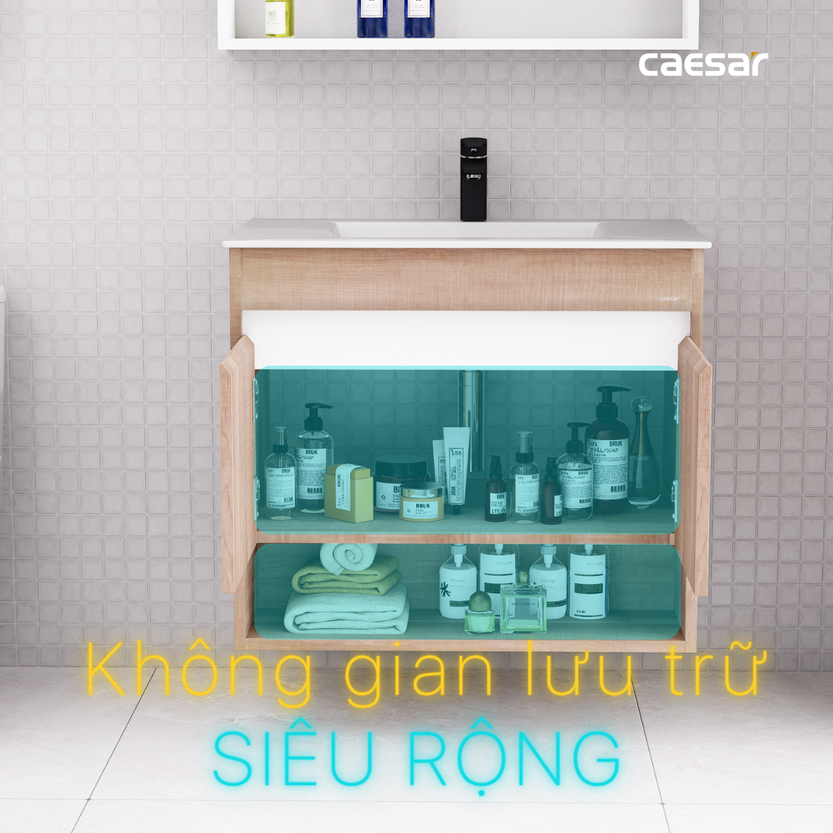 Lavabo kết hợp tủ treo Caesar LF5032/EH15032AW7V