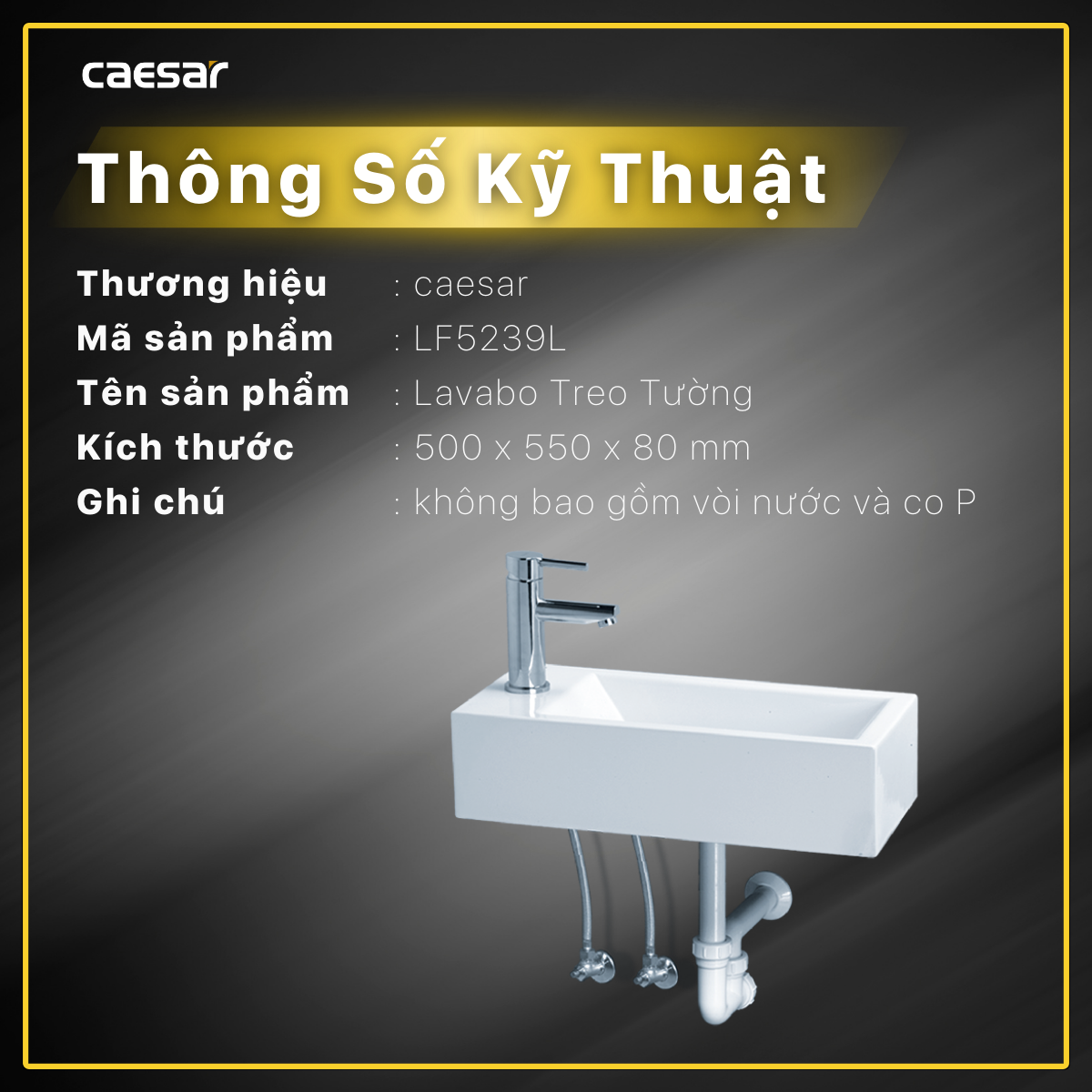 Lavabô Vuông Treo Caesar LF5239L