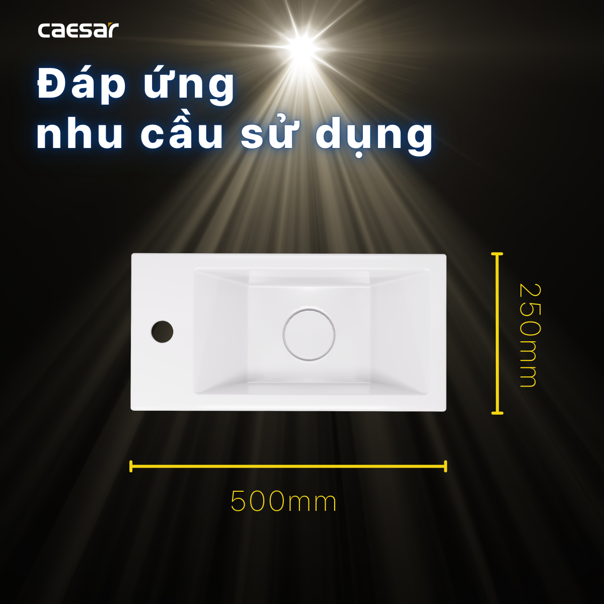 Lavabô Vuông Treo Caesar LF5239L