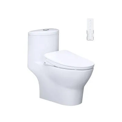 Bàn Cầu một khối kết hợp với nắp điện tử Caesar C1375F/TAF710H