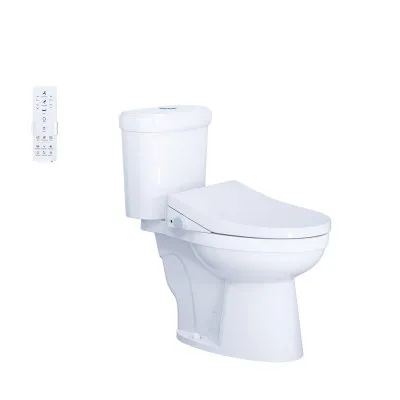 Bàn Cầu hai khối kết hợp với nắp điện tử Caesar CT1338/TAF512H