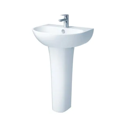 Chậu Rửa Mặt Lavabo Caesar Chân Dài L2150-P2445
