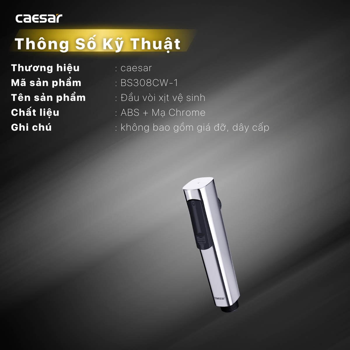 Đầu vòi xịt vệ sinh Caesar BS308CW-1
