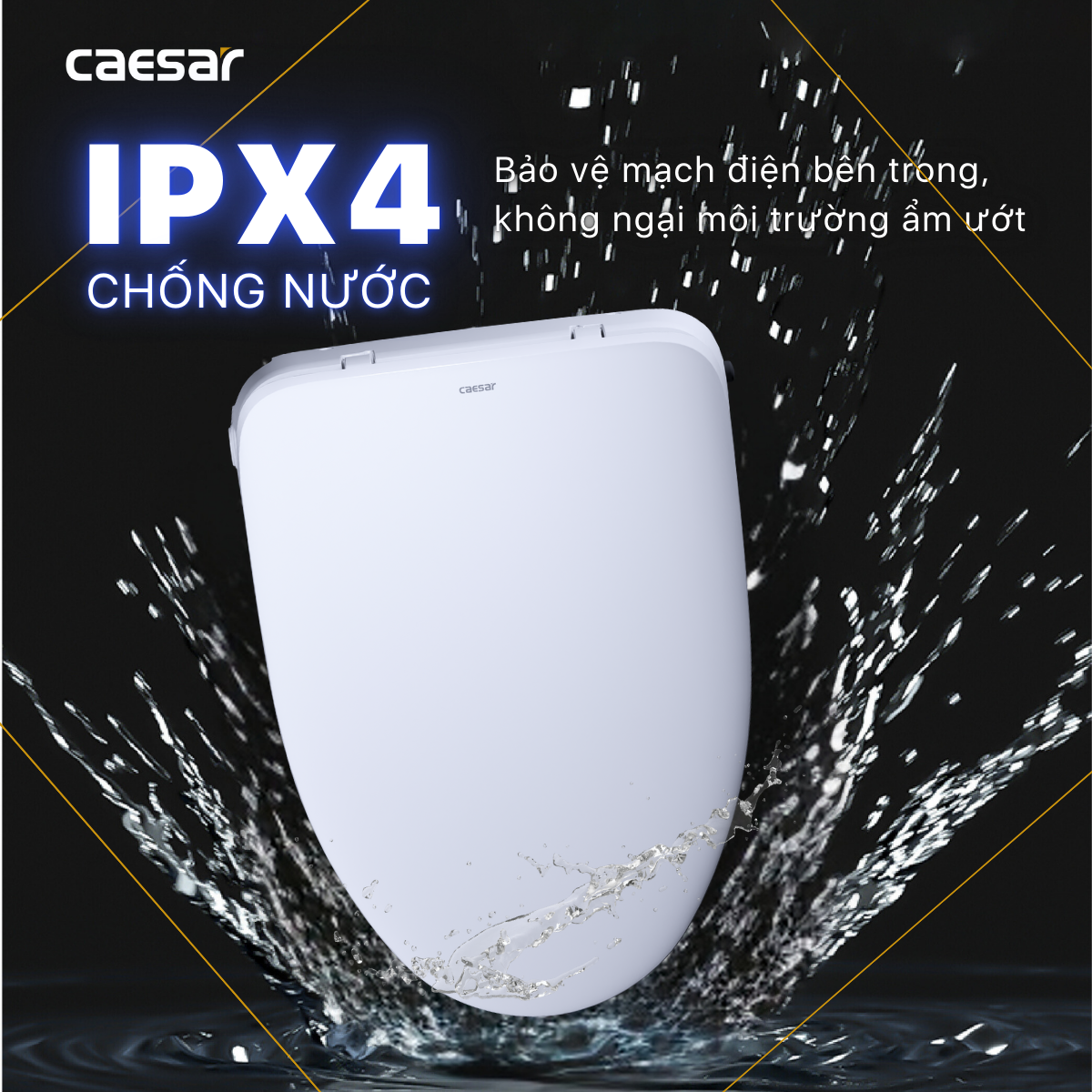 Bàn Cầu một khối kết hợp với nắp điện tử Caesar C1375F/TAF710H
