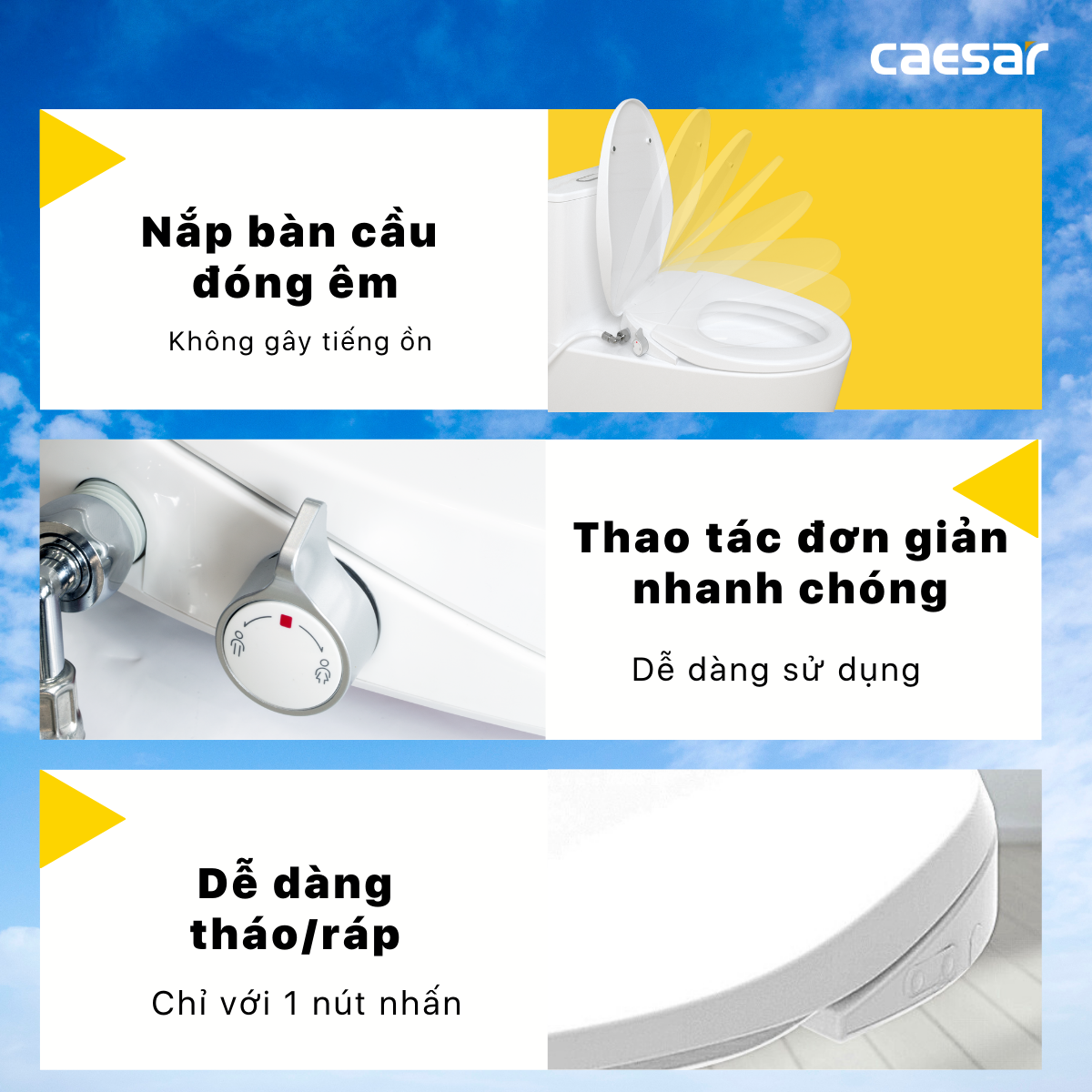 Bàn cầu kết hợp nắp cơ đa năng Caesar C1391F/TAF060