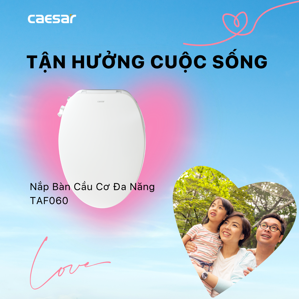 Bàn cầu kết hợp nắp cơ đa năng Caesar C1393F/TAF060