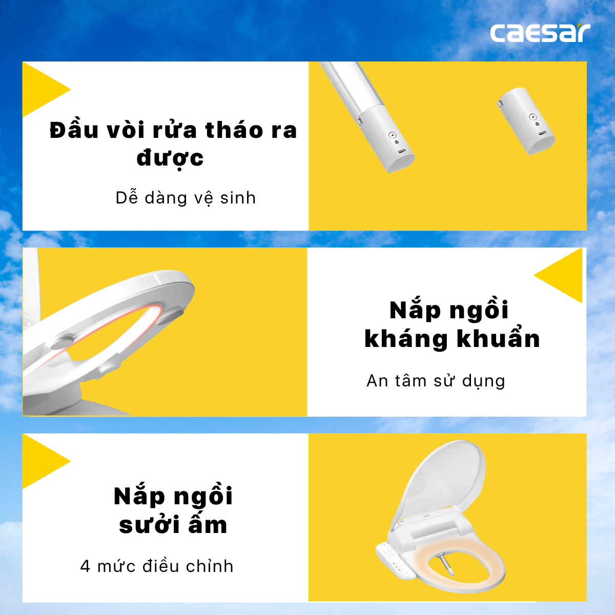 Bàn Cầu Một Khối kết hợp nắp điện tử Caesar C1393F/TAF400H