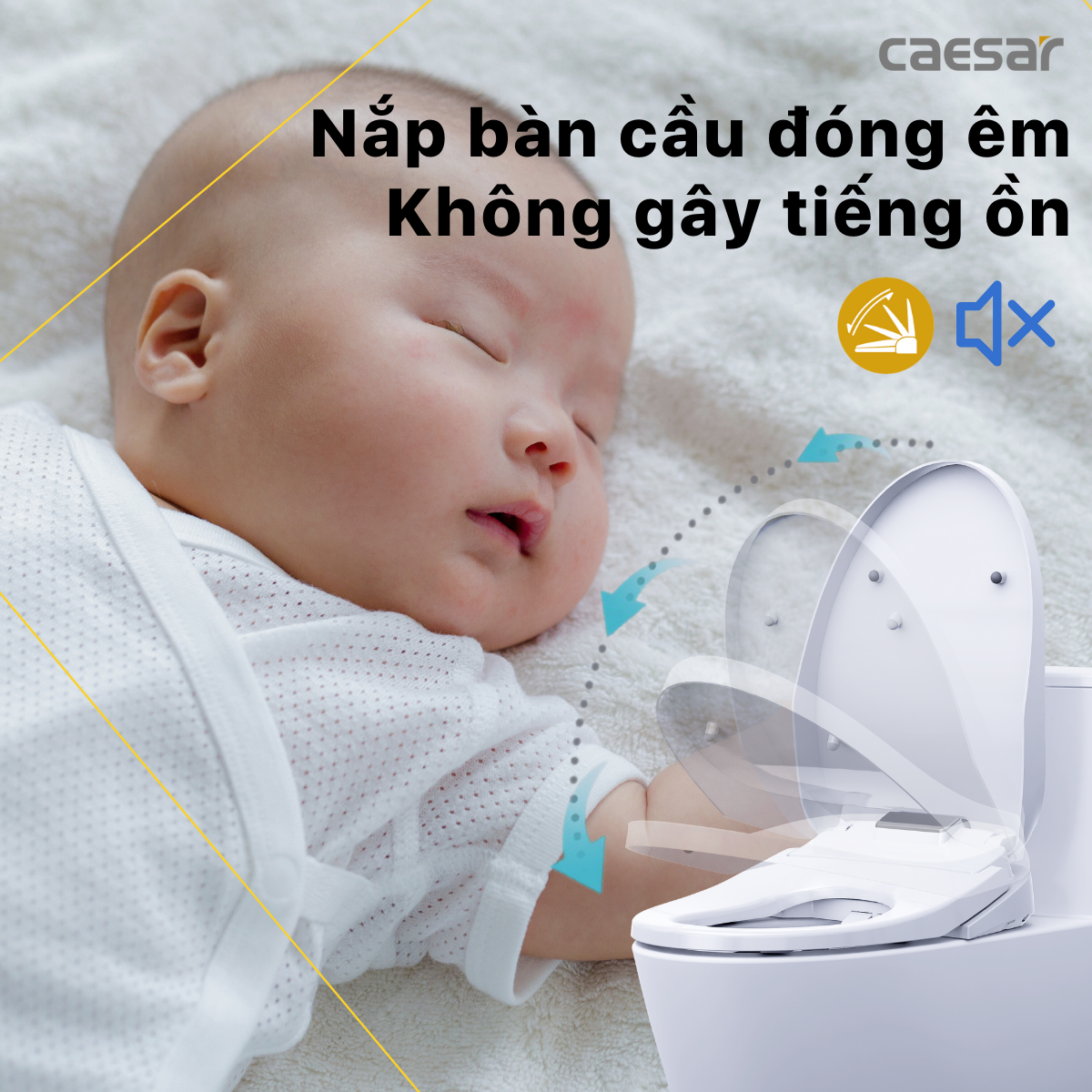 Bàn Cầu Một Khối kết hợp nắp điện tử Caesar C1393F/TAF610H