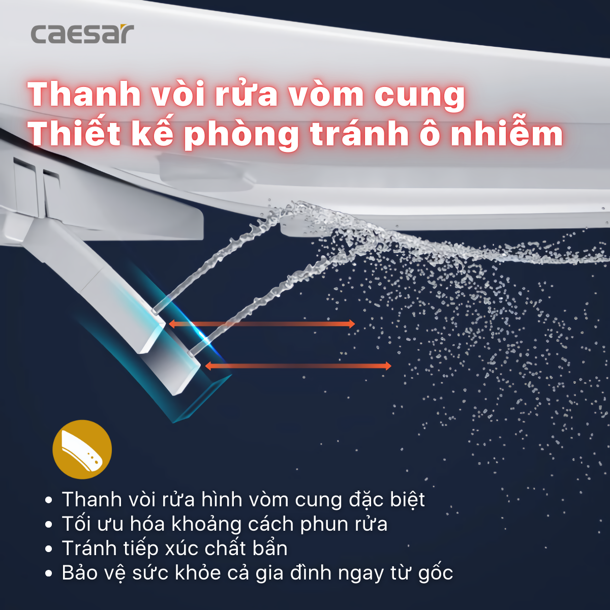 Bàn Cầu Một Khối kết hợp nắp điện tử Caesar C1393F/TAF710H
