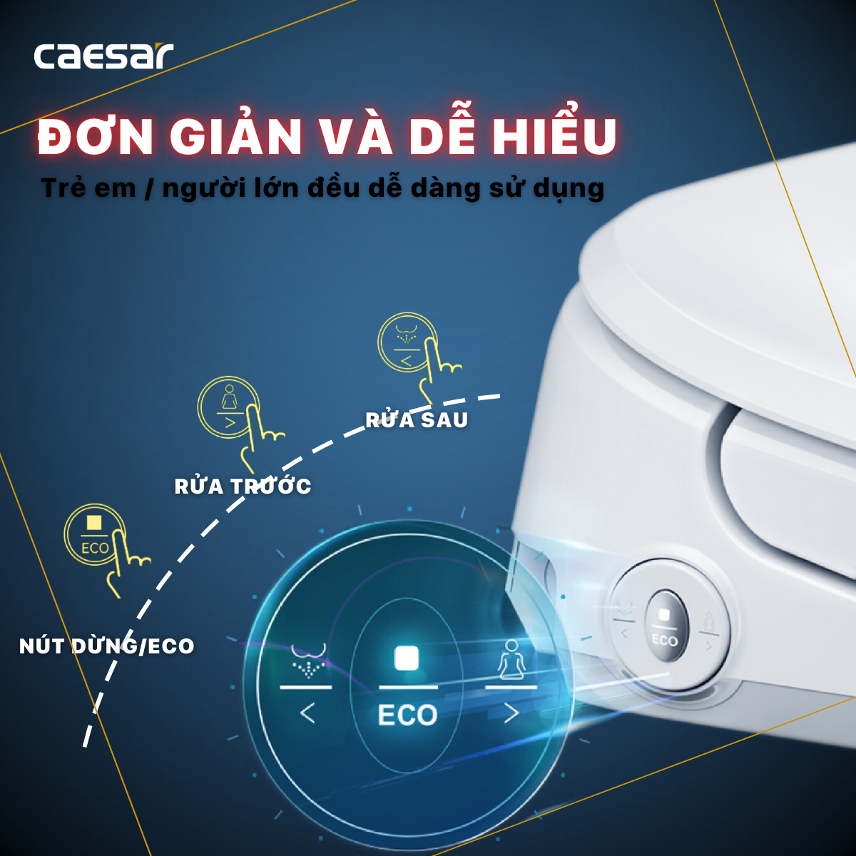 Bàn Cầu Một Khối kết hợp nắp điện tử Caesar C1393F/TAF710H