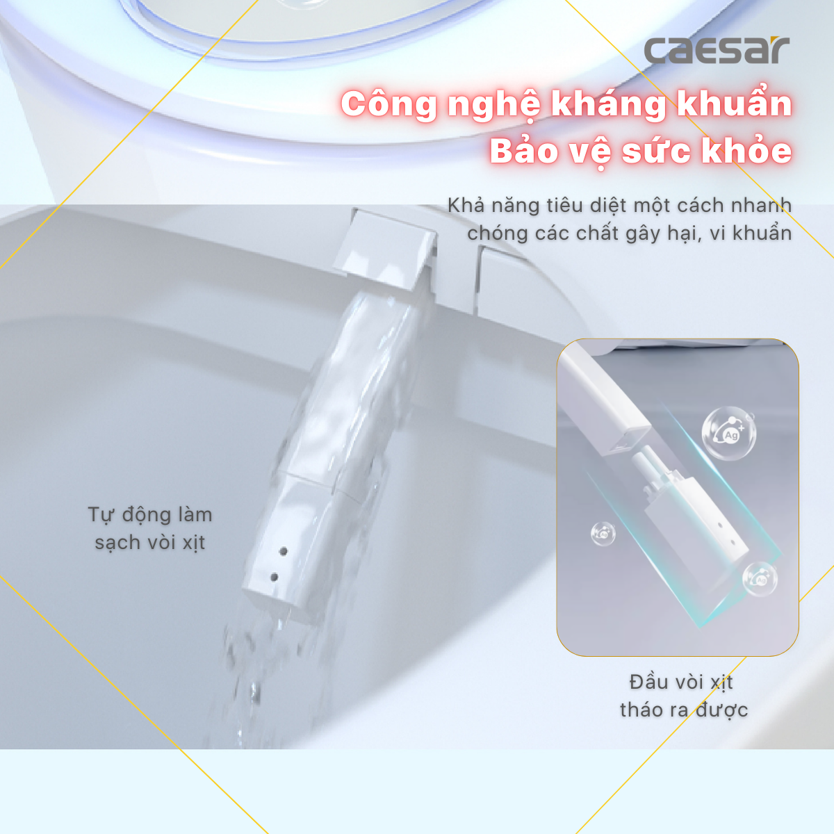 Bàn Cầu Một Khối kết hợp nắp điện tử Caesar C1393F/TAF710H