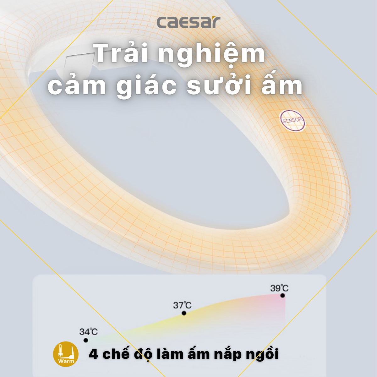 Bàn Cầu Một Khối kết hợp nắp điện tử Caesar C1395F/TAF610H