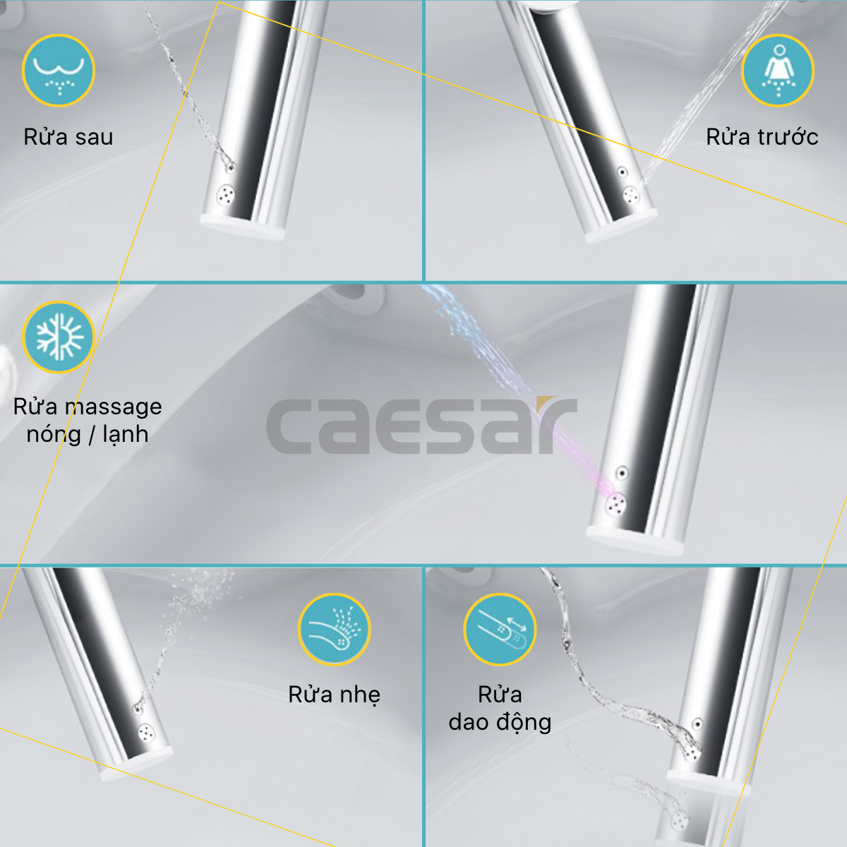 Bàn Cầu Một Khối kết hợp nắp điện tử Caesar C1395F/TAF610H