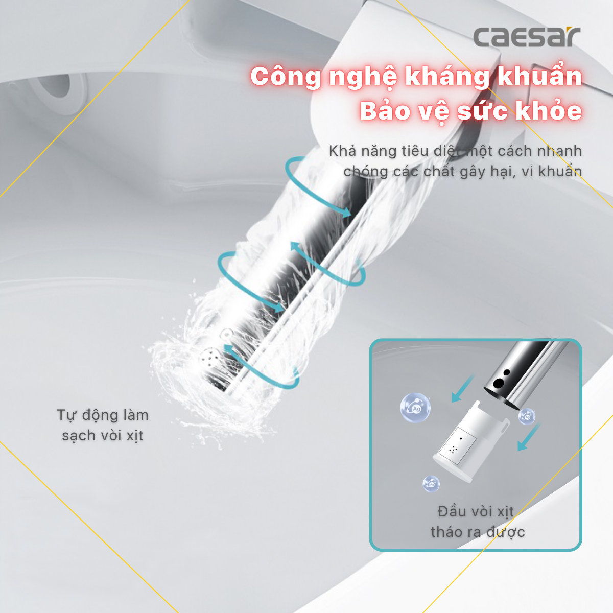 Bàn Cầu Một Khối kết hợp nắp điện tử Caesar C1395F/TAF610H