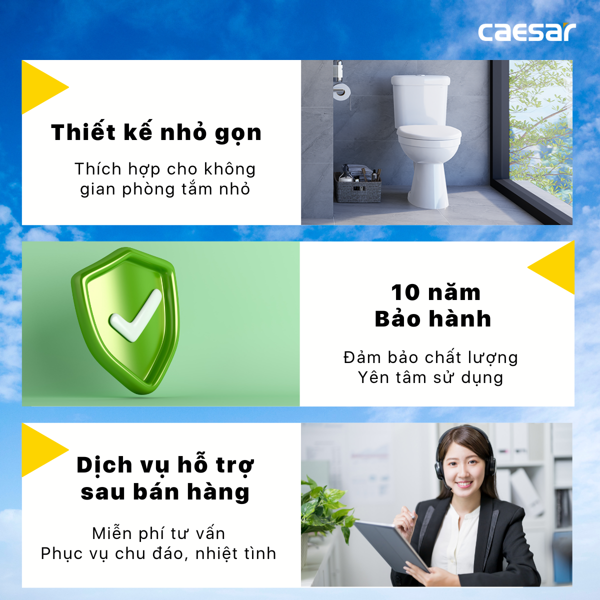 Bàn Cầu hai khối kết hợp với nắp điện tử Caesar CD1338/TAF512H