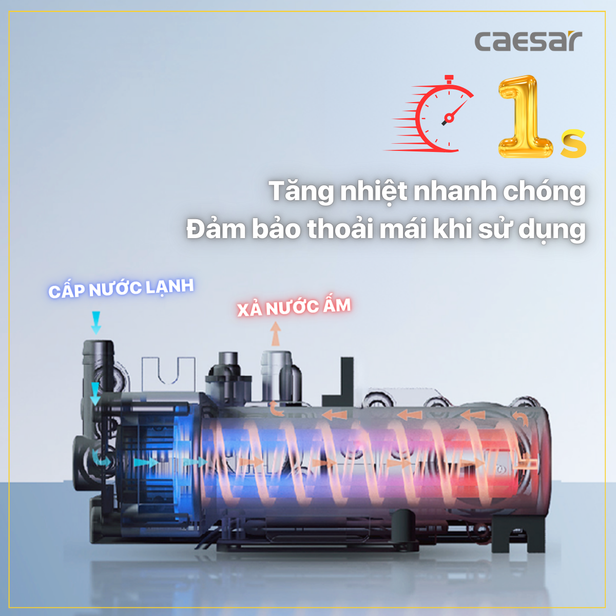 Bàn Cầu hai khối kết hợp nắp Thông Minh Caesar CD1341/TAF512H