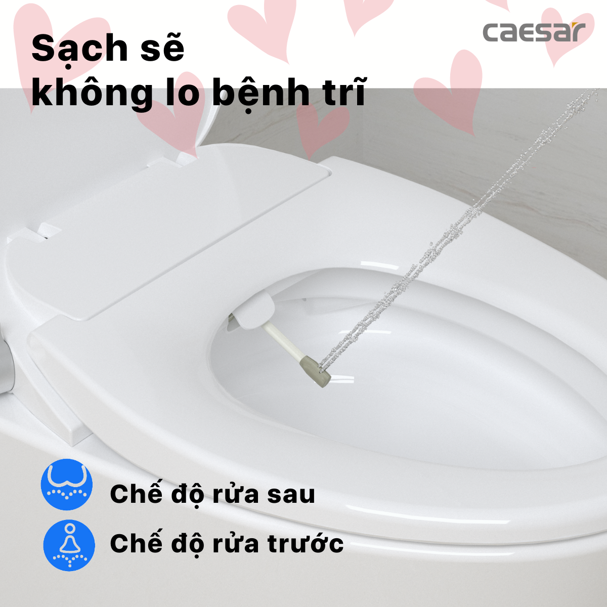 Bàn cầu kết hợp nắp cơ đa năng Caesar CD1342/TAF060