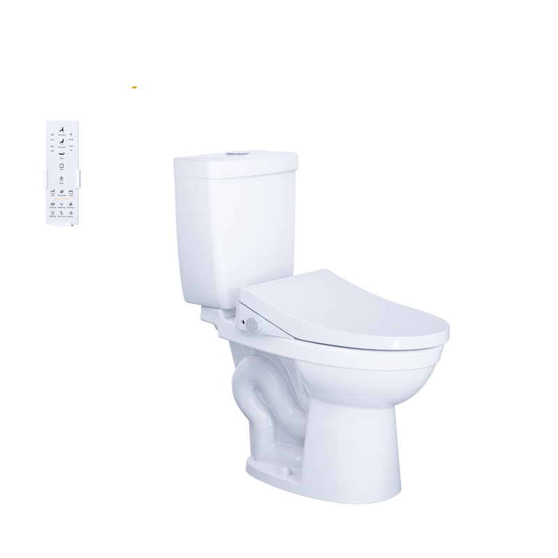 Bàn Cầu hai khối kết hợp với nắp điện tử Caesar CT1325/TAF512H