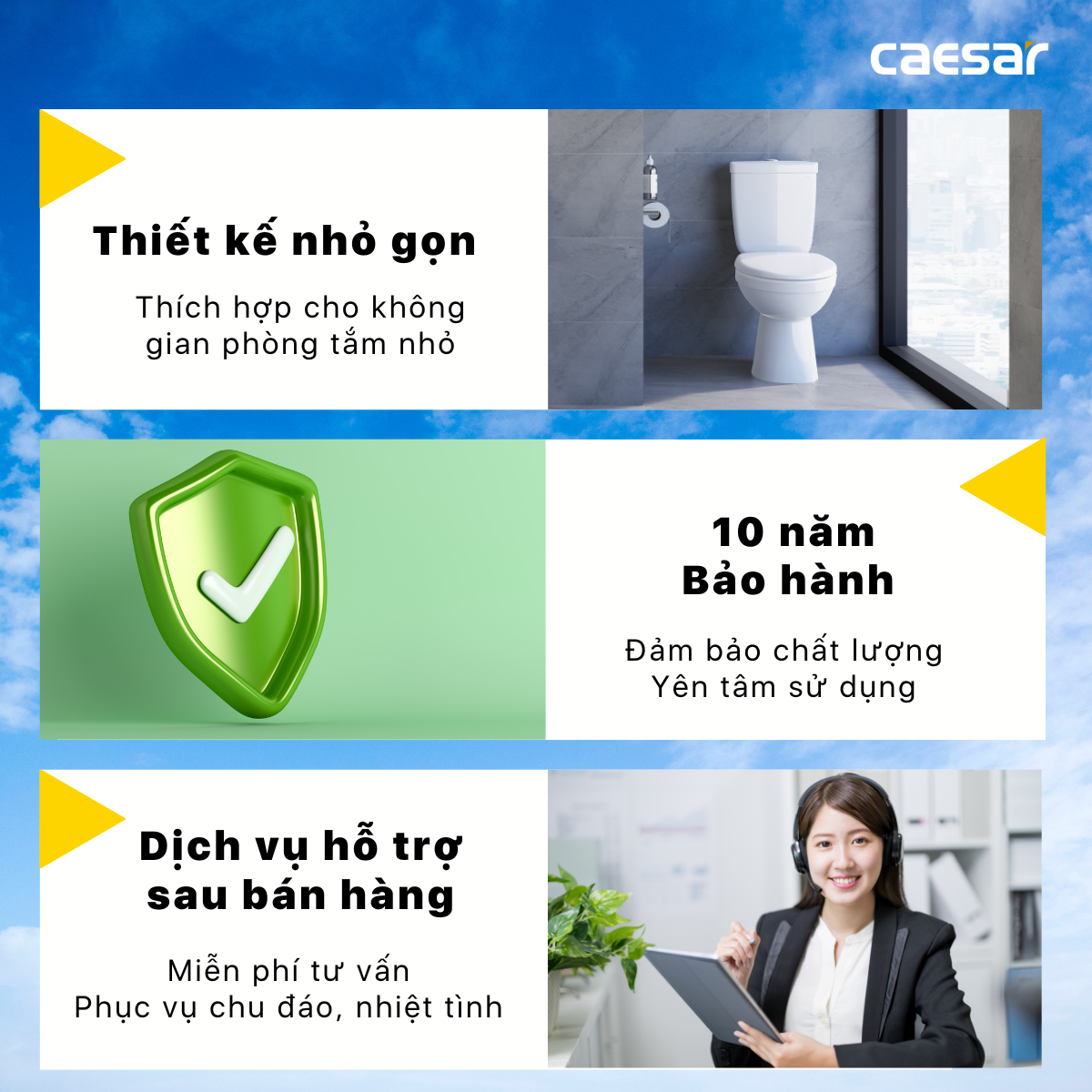 Bàn Cầu hai khối kết hợp với nắp điện tử Caesar CT1325/TAF512H