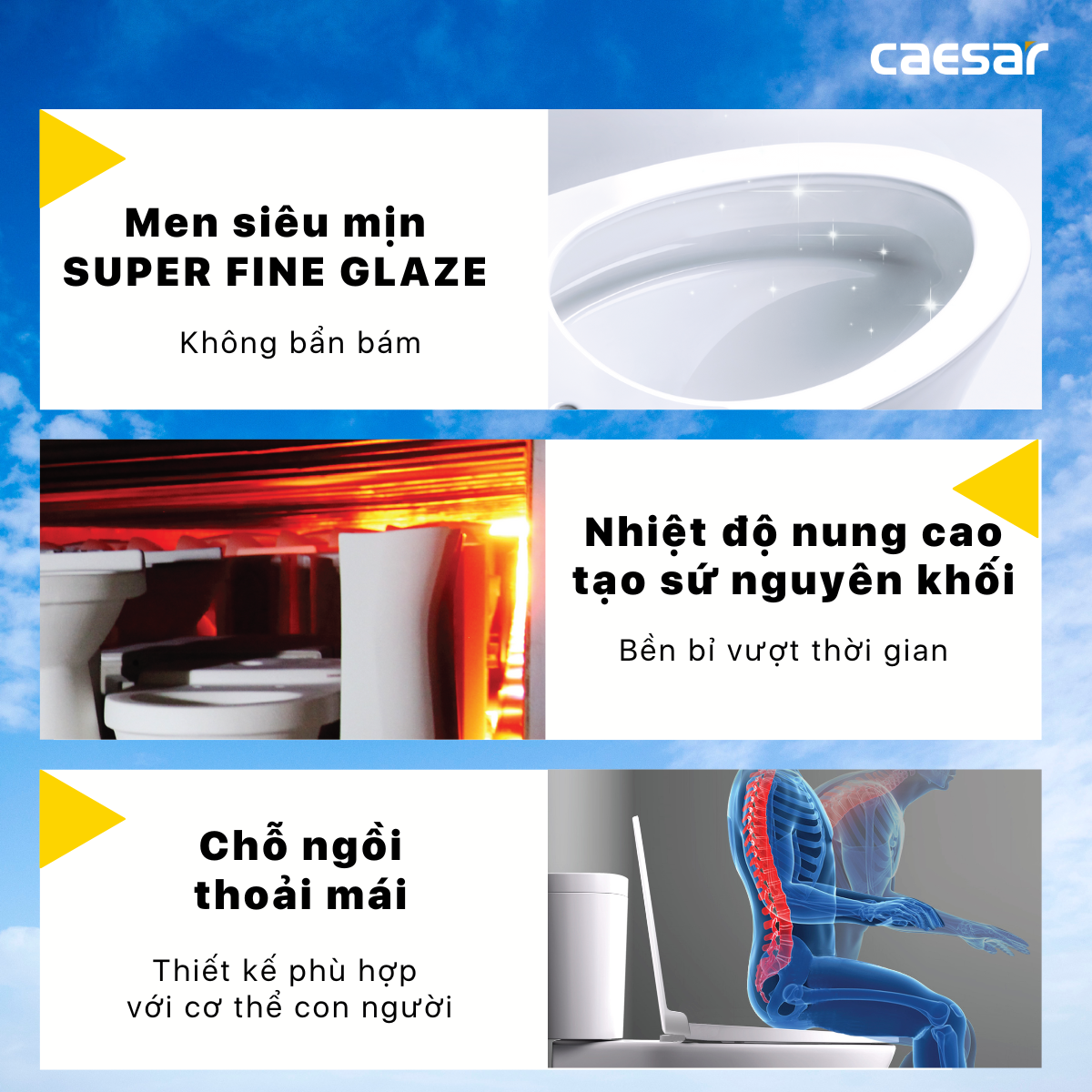 Bàn Cầu hai khối kết hợp với nắp điện tử Caesar CT1338/TAF512H