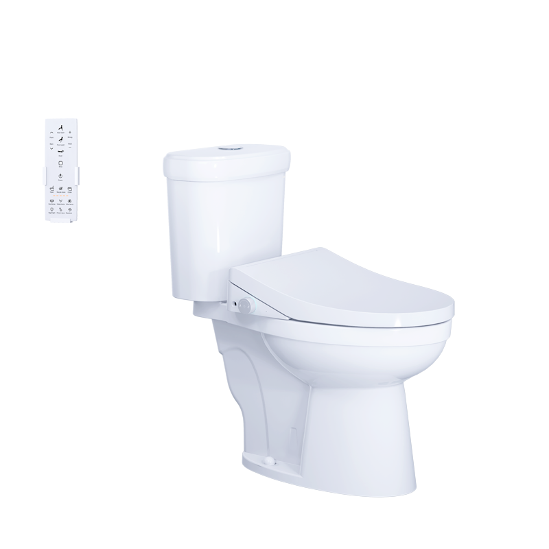 Bàn Cầu hai khối kết hợp với nắp điện tử Caesar CT1338/TAF512H