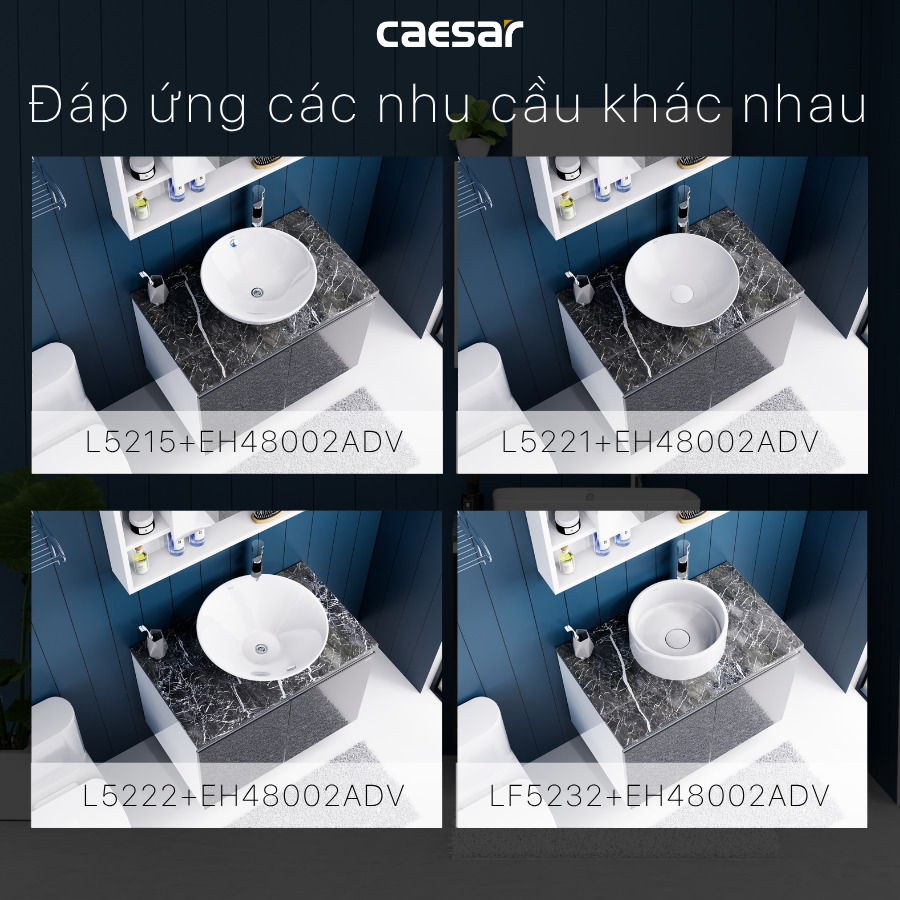 Lavabo kết hợp tủ treo Caesar L5262/EH48002ADV