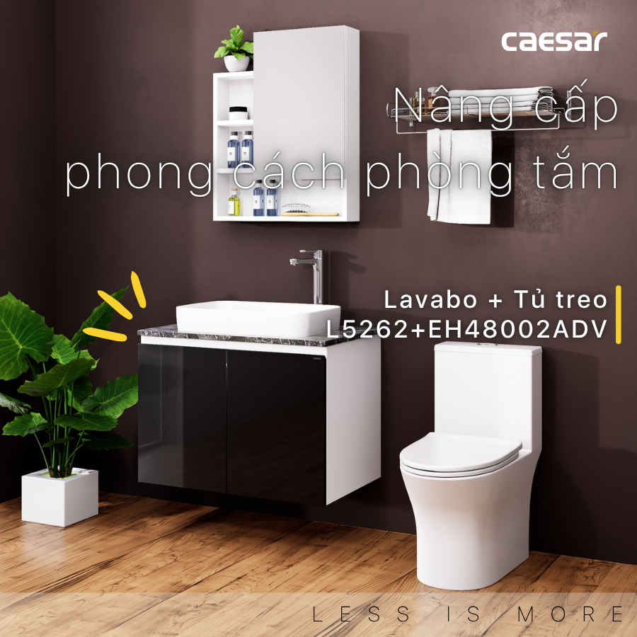 Lavabo kết hợp tủ treo Caesar L5262/EH48002ADV