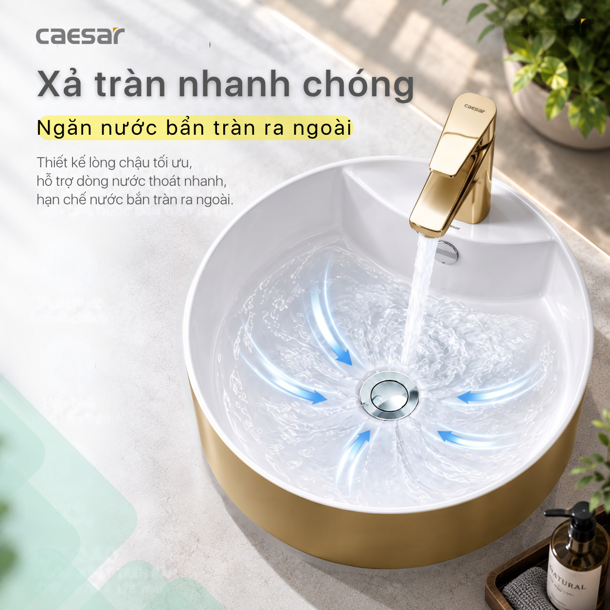 Lavabo Đặt Trên Bàn Caesar LF5240G