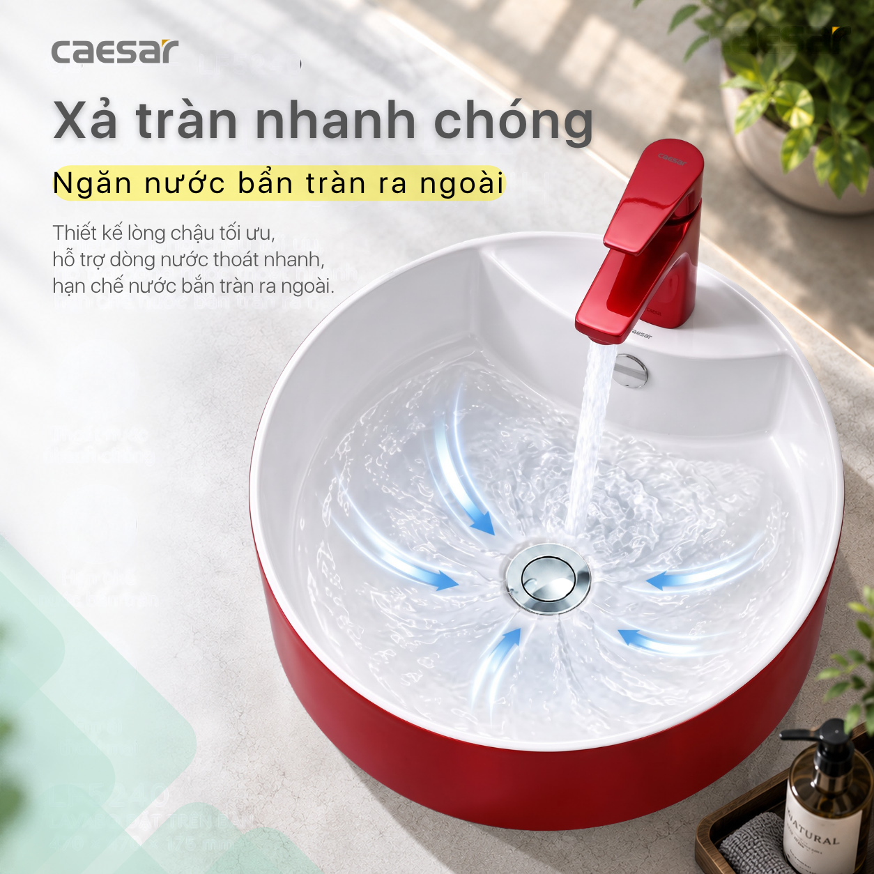 Lavabo Đặt Trên Bàn Caesar LF5240R
