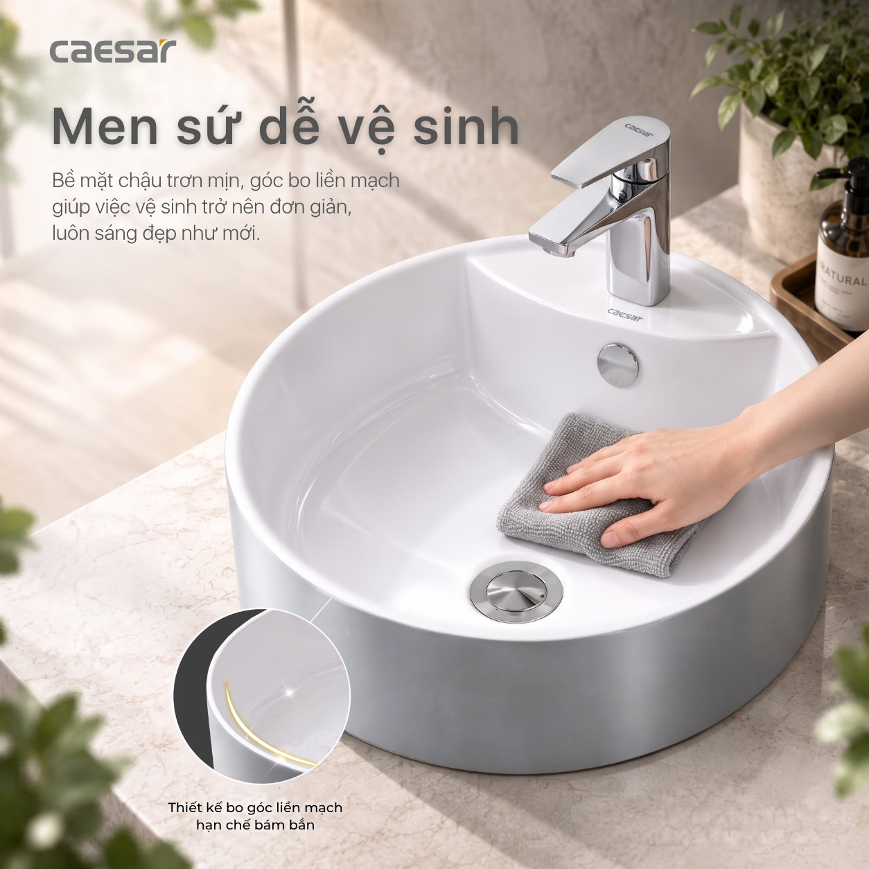 Lavabo Đặt Trên Bàn Caesar LF5240S