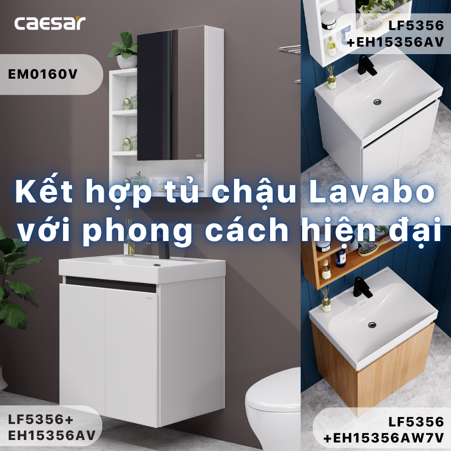 Lavabo treo tường / Lavabo đặt trên bàn Caesar LF5356