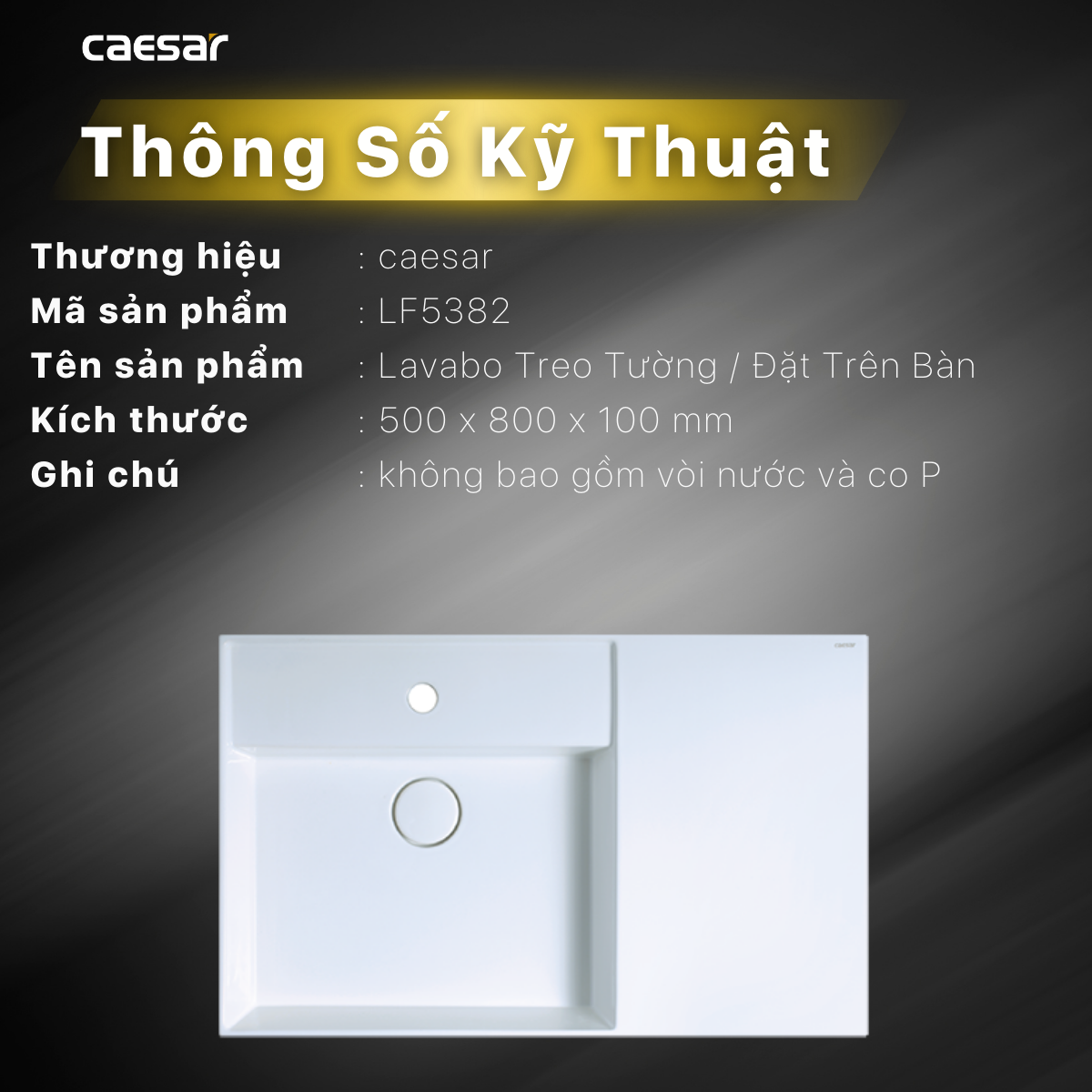 Lavabo treo tường / Lavabo đặt trên bàn Caesar LF5382