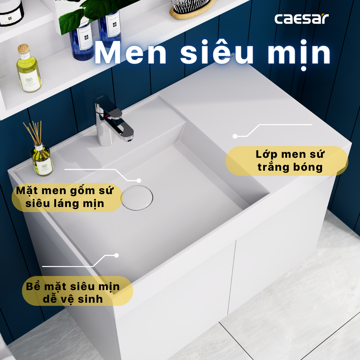 Lavabo treo tường / Lavabo đặt trên bàn Caesar LF5382