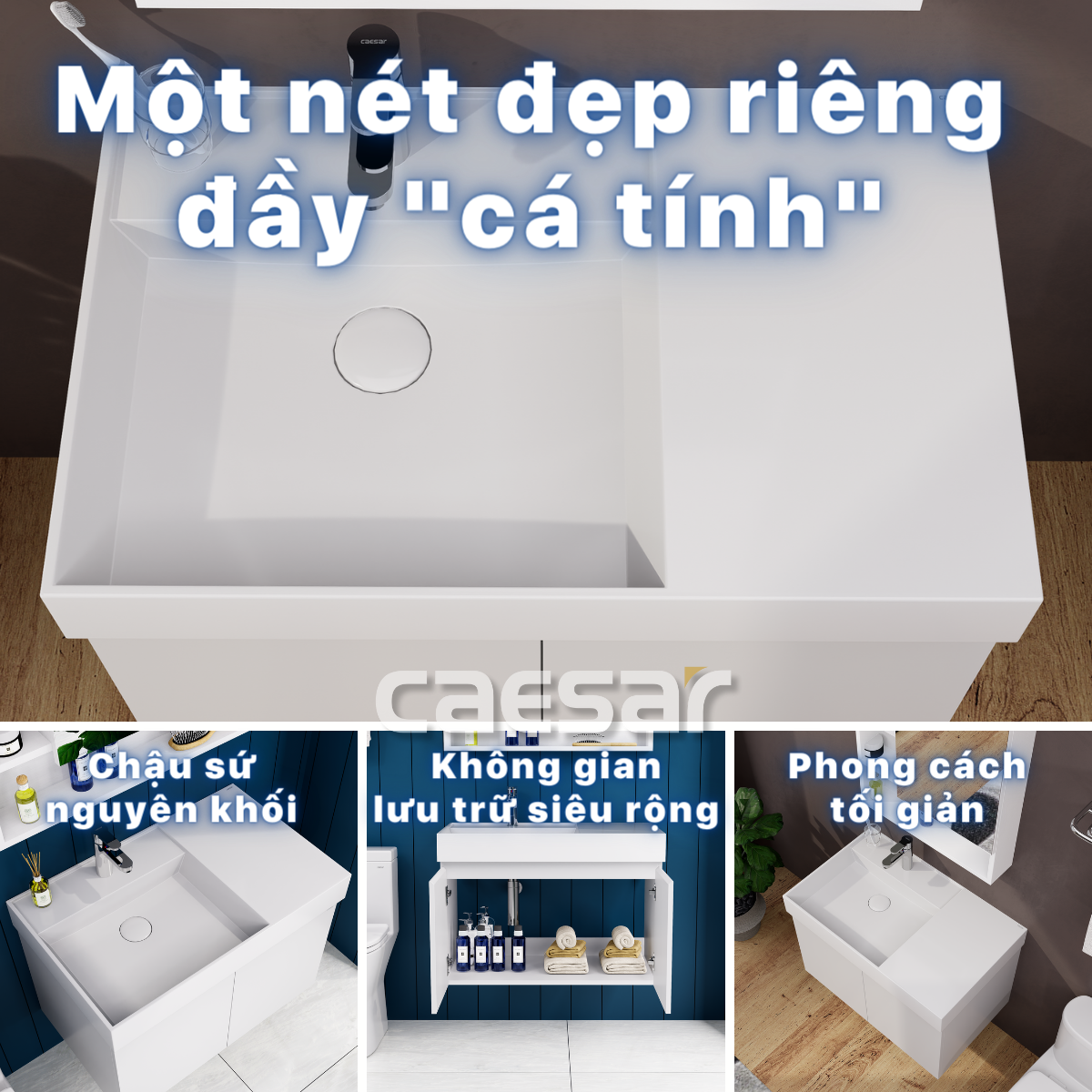 Lavabo treo tường / Lavabo đặt trên bàn Caesar LF5382