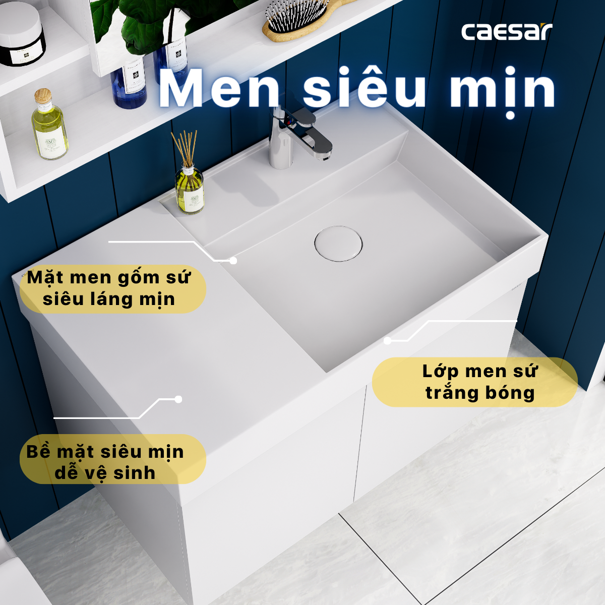 Lavabo treo tường / Lavabo đặt trên bàn Caesar LF5384