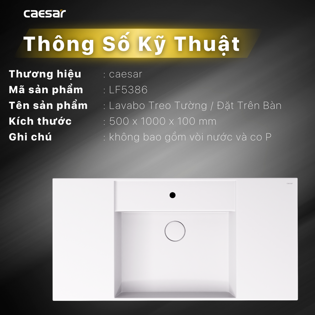 Lavabo treo tường / Lavabo đặt trên bàn Caesar LF5386