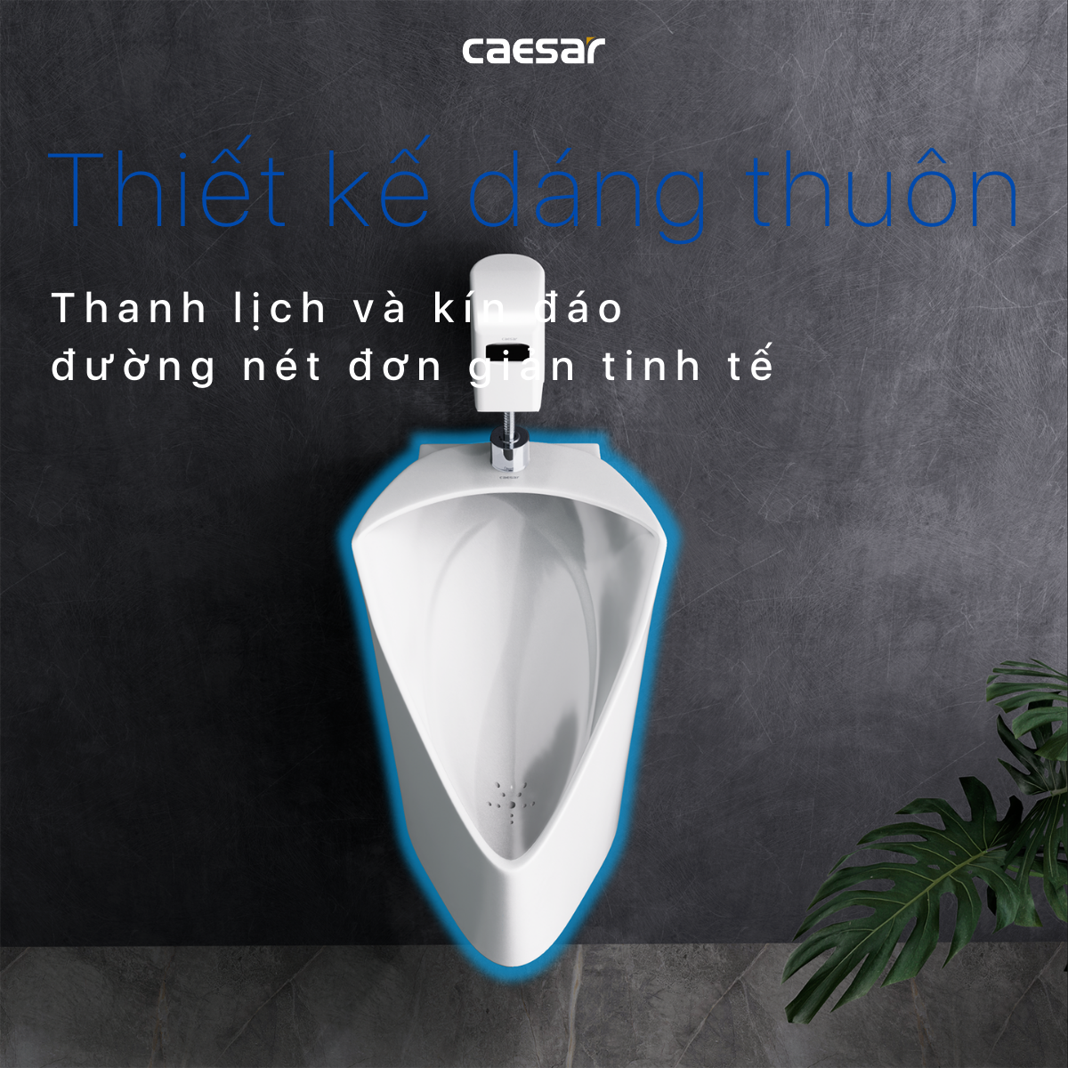 Bệ tiểu Nam (treo tường) + Xả tiểu + Máy tạo Ozon Caesar U0233/A637/A610OZ